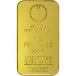 Münze Österreich investiční zlatý slitek 20 Gramů