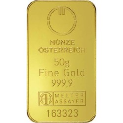 Münze Österreich investiční zlatý slitek 50 Gramů
