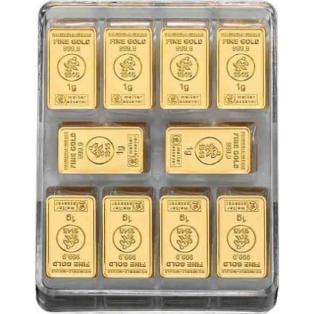 Gramm Goldbarren - 250x1g  - Heimerle + Meule UnityBox