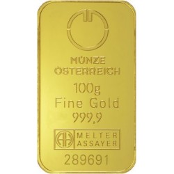 Münze Österreich investiční zlatý slitek 100 Gramů