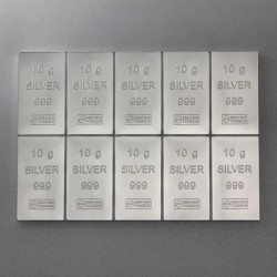 Valcambi Combi Bar 10x10g - Investiční stříbrný slitek
