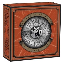 12 Lunar Animals - 5 Oz- stříbrná kolorovaná starožitná mince (dodání 28.9)