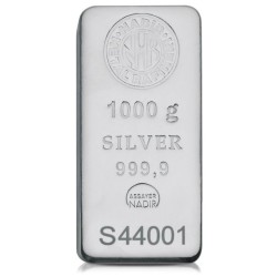 Nadir Metal Rafineri - 1 KG - stříbrný investiční slitek