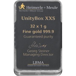 Heimerle + Meule Unity Box - 32 x 1g - zlatna investicijska poluga