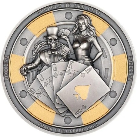 Zaštita za poker kartice - 1 oz - srebrni kolekcionarski novčić