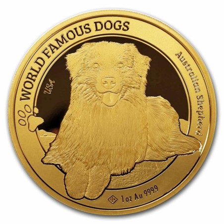 Svjetske pasmine pasa: australski ovčar (2024) 1 oz - zlatnik za ulaganje