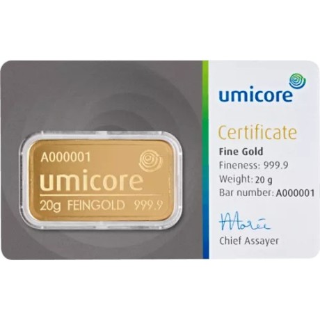 Umicore - 20g - investicijska zlatna poluga