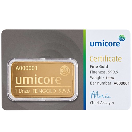 Umicore - 1 Oz - investicijska zlatna poluga