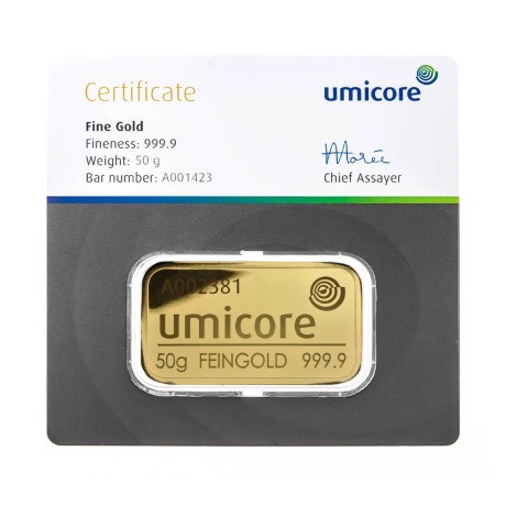 Umicore - 50g - investicijska zlatna poluga