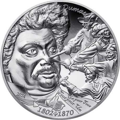 Alexandre Dumas - 1 oz - srebrni kolekcionarski novčić