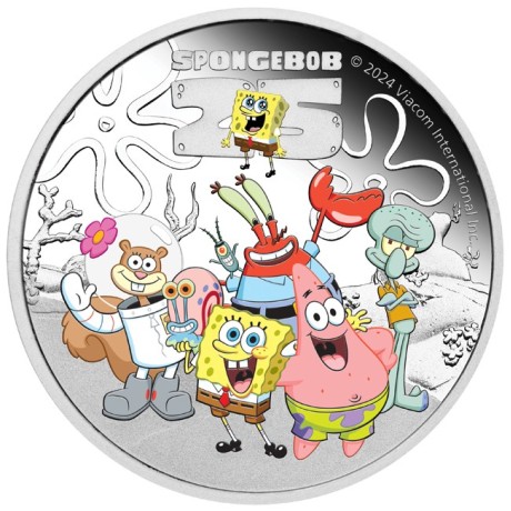 Spužva Bob i prijatelji - 1 oz - srebrni kolekcionarski novčić