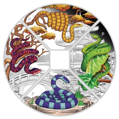 Lunar Snake Quadrant - 4 Oz - srebrni kolekcionarski novčić