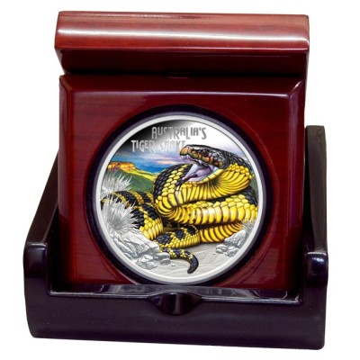 Australska tigrasta zmija - 1 oz - srebrni kolekcionarski novčić