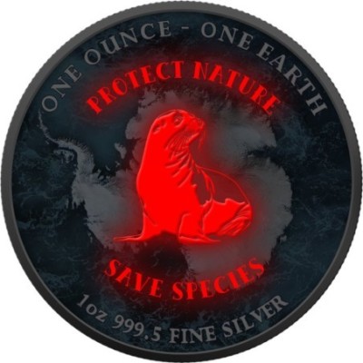 Zemlja - 1 oz - Antarktika - srebrni kolekcionarski novčić