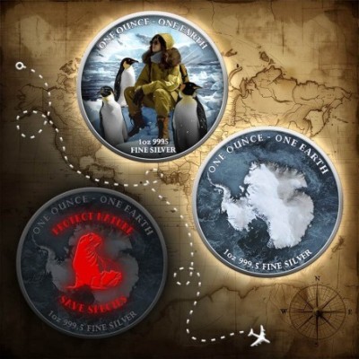 Zemlja - 1 oz - Antarktika - srebrni kolekcionarski novčić