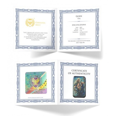 Germania Mint Gods: Ull - 2 Oz - srebrna kolekcionarska pločica