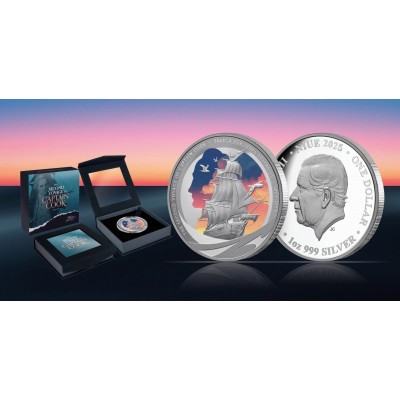 Kapetan Cook - Drugo putovanje - 1 oz - srebrni kolekcionarski novčić proof