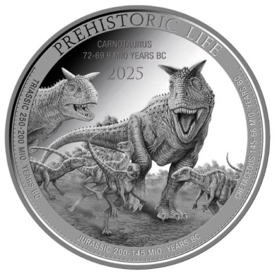 Carnotaurus (Prapovijesni život) 2025 - 1 Oz - Srebrni investicijski novčić