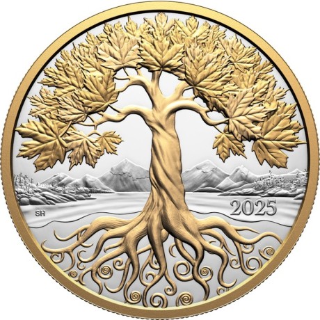 Javorovo drvo života - 5 oz - Srebrni kolekcionarski novčić proof