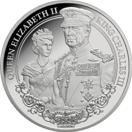 Kralj Karlo III. i kraljica Elizabeta II. - 1 Oz - srebrni kolekcionarski novčić (isporuka 20.7.2025.)