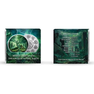 Meksiko Libertad - Sile prirode - Zemlja - 1 oz - srebrni kolekcionarski novčić