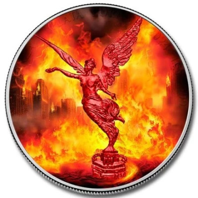 Meksiko Libertad - Sile prirode - Vatra - 1 oz - Srebrni kolekcionarski novčić