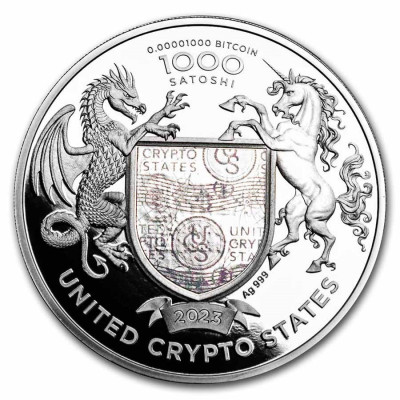 Liberty United Crypto States (2023.) - 1 oz - srebrni kolekcionarski novčić od 100 g