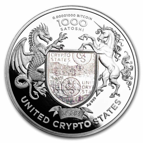 Liberty United Crypto States (2023.) - 1 oz - srebrni kolekcionarski novčić od 100 g