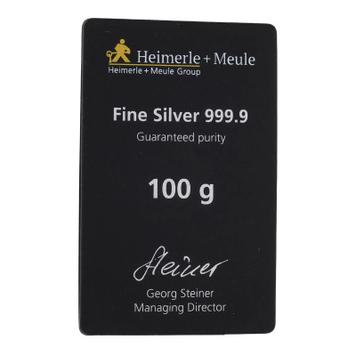 Heimerle + Meule - 100g - srebrna investicijska pločica