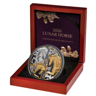 Trostruki lunarni konj (2026.) - 5 oz - srebrni kolekcionarski novčić