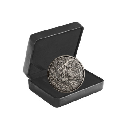 Parna lokomotiva - 3 oz - srebrni kolekcionarski novčić
