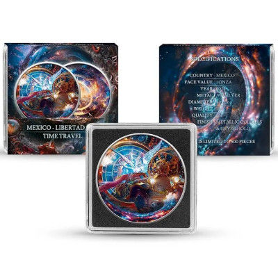 Mexico Libertad (2024.) - Putovanje kroz vrijeme - srebrni kolekcionarski novčić Mexico Libertad (2024.) - Putovanje kroz vrijeme - srebrni kolekcionarski novčić