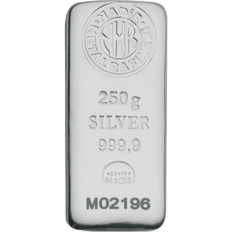 Nadir Metal Rafineri - 250 g - srebrna investicijska poluga