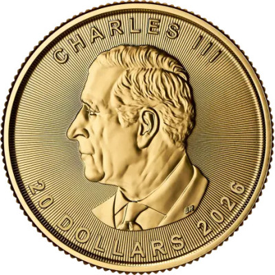 Javorov list (2026) - 1/2 oz - zlatni investicijski novčić