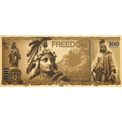 Freedom Aurum - 24-karatni zlatni novčanica (100 mg)