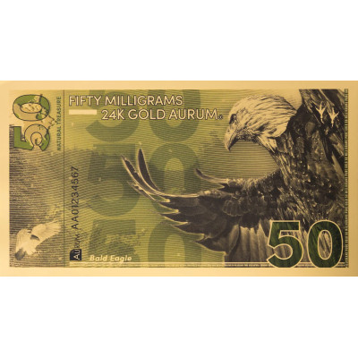 Bald Eagle Aurum - 24-karatni zlatni novčanica (50 mg)