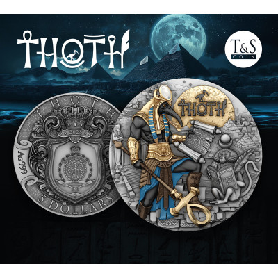 Thoth - 2 oz - srebrni kolekcionarski novčić