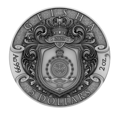Gejša - 2 oz - srebrni kolekcionarski novčić
