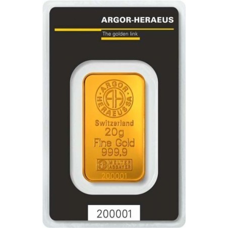 Argor-Heraeus investiční zlatý slitek 20 Gramů