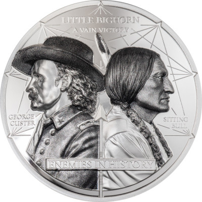 Custer protiv Bika Koji Sjedi (2026.) - 2 Oz - srebrni kolekcionarski novčić od proof materijala