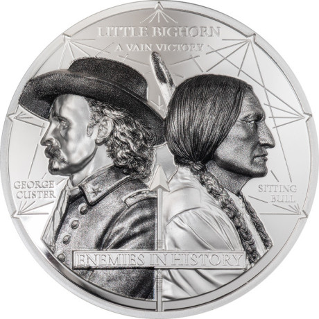 Custer protiv Bika Koji Sjedi (2026.) - 2 Oz - srebrni kolekcionarski novčić od proof materijala