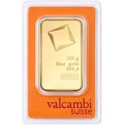 Valcambi 100 g - Investiční zlatý slit